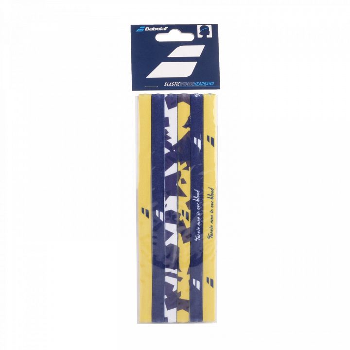 Babolat Elastic Woman Headband Yellow / Navy x3